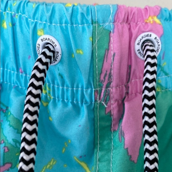 Boardies Apparel Color Splash Swim Shorts Lined Drawstring Waist Blue Pink Sz XL - Picture 4 of 15